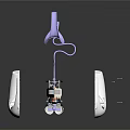 Modern Electronic Appliances With White And Purple Components And Sleek Design