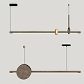 Modern Minimalist Pendant Lights with Sleek Linear Design and Circular Accent for Interior Decor