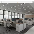 Modern public office area 3d model