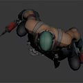 Game Movie Character in Green Cap Sleeveless Top with Apron Tool Belt and Red Tools
