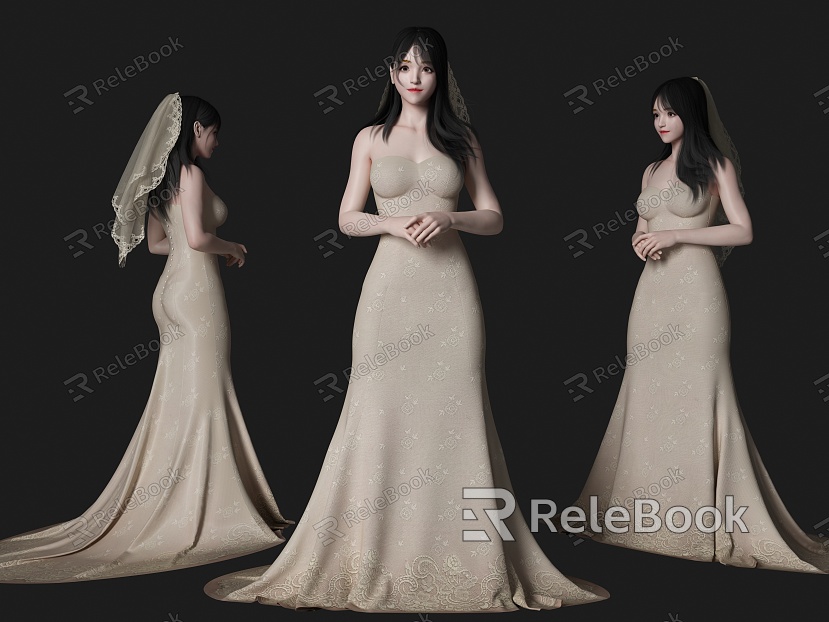 Bride Figure Bride Wedding Dress Wedding Figure Evening Dress Princess model