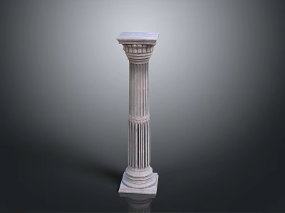Classical Fluted Column With Ornate Capital For Interior Architectural Decor 3d model