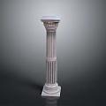 Classical Fluted Column With Ornate Capital For Interior Architectural Decor