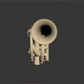 Golden Brass Cornet Musical Instrument With Shiny Finish And Intricate Design Details