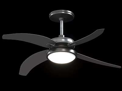 Modern Ceiling Fan With Integrated Light And Metal Blades For Home Decoration 3d model