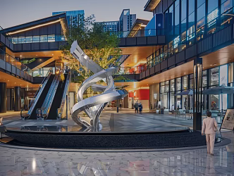 Modern Commercial Street Commercial Frame Rotating Spiral Theme Frame Art Corridor Frame Spiral Sculpture Abstract Art Installation 3d model