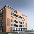 modern public building canteen building community service center building office building 3d model