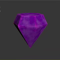 3D Rendered Purple Diamond Geometric Shape With Glossy Surface And Gray Background