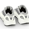 Gray And White Modern Casual Sneakers With Black Sole And Streamlined Design For Everyday Wear