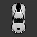 White Race Car With Number 38 Sticker Rear Spoiler And Gold Rims Wheels
