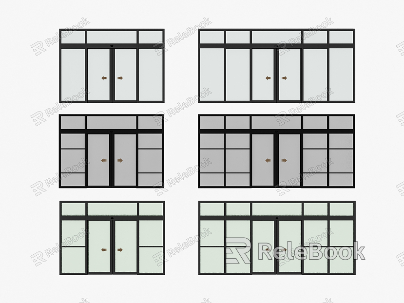 Modern double door glass door double door induction door model