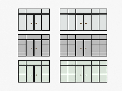 Modern double door glass door double door induction door model