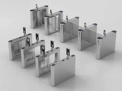 Modern Public Facility Turnstiles For Secure Access Control And Entry Management 3d model