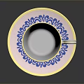 Elegant Blue And White Patterned Cup With Saucer And Gold Rim For Daily Use