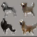 Colorful Inflatable Dog Models With Various Breeds Design For Decorative Use