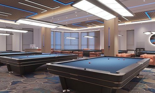 modern billiard hall 3d model