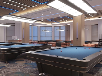 modern billiard hall 3d model