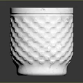 White Diamond Patterned Household Container For Modern Home Decor Use 3d model