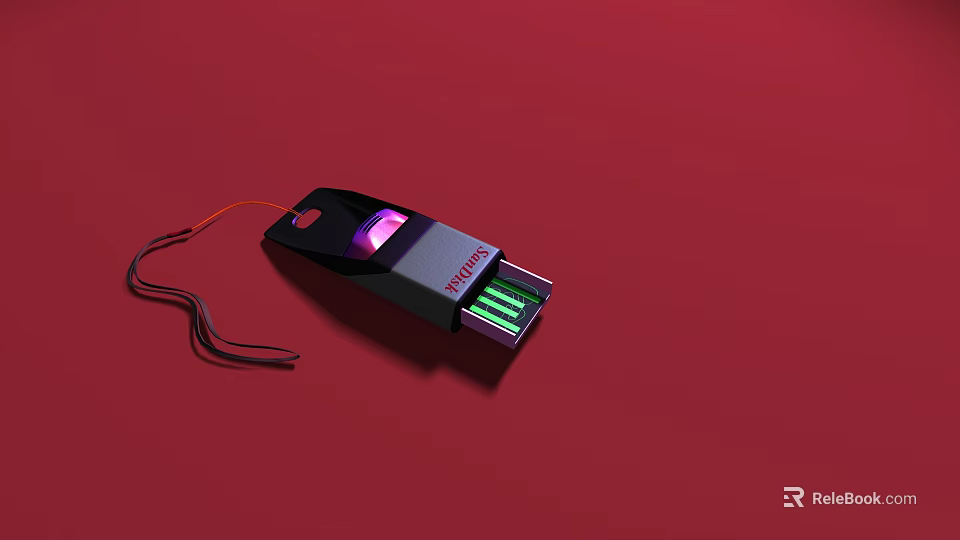 Nintendo Black Digital Battery Charger With Purple Light And Green Indicators On Red Background 3d model 