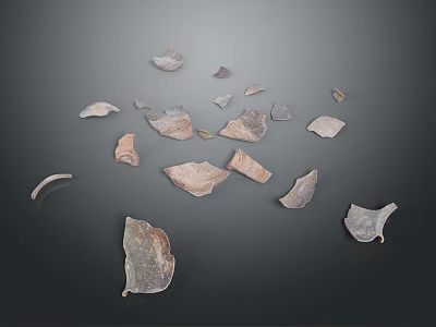 Broken tiles, rubble, broken tiles, daily necessities 3d model