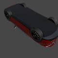 Red Modern Car With Sleek Body Black Wheels And Front Design Features