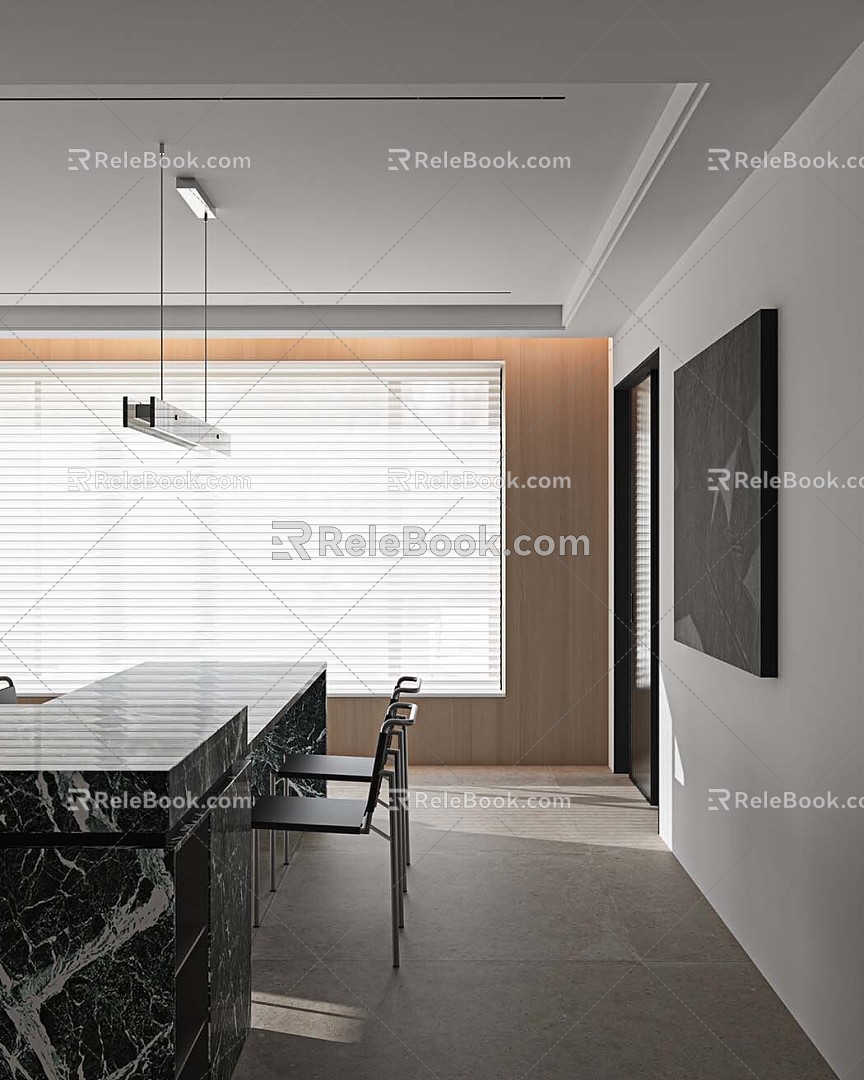 modern dining table and chair 3d model