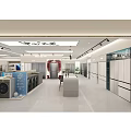 Modern MELING Home Appliances Showroom With Cabinets Table And Plants