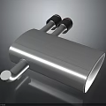 Sleek Silver Metal Car Exhaust Pipe With Dual Tailpipes And Smooth Design