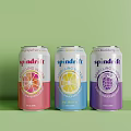 Spindrift Sparkling Water with Blood Orange Lemon and Blackberry Flavors in Colorful Cans