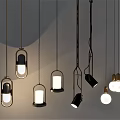 Modern Pendant Lights With Various Designs And Metallic Frames For Home Decor 3d model