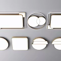 Stylish Modern Ceiling Lights With Square Round Shapes And Golden Metal Frames