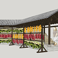 Chinese Style Corridor Folk Landscape Corridor 3d model