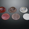 Various Colored Wooden And White Bowls And Plates For Daily Household Use