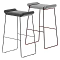 Modern Bar Stools With Sleek Metal Frame And Comfortable Leather Seat 3d model
