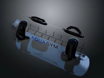 AQUA GYM Transparent Water Fitness Exercise Equipment With Handles And Measurement Marks 3d model