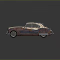 Vintage Rusted Classic Car With Weathered Beige Brown Body And Retro Design