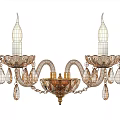 Elegant Crystal Chandelier With Candle Shaped Bulbs Gold Accents And Crystal Pendants