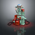 Industrial Laboratory Equipment With Green Red Body Dome Top Control Panel And Pipes