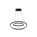 Modern Circular Chandelier With Black Frame And Crystal Accents For Interior Lighting