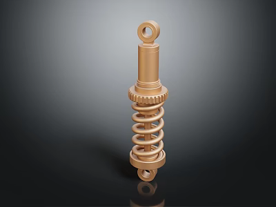 Golden Spring Shock Absorber Hardware Tool With Coil Spring And Metal Construction 3d model