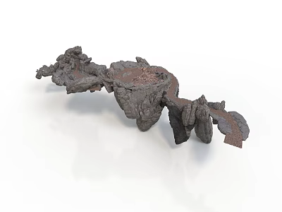 Natural Rock Scene Component With Irregular Shape And Rough Surface Texture 3d model