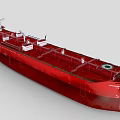 Red Large Oil Tanker Ship With Multiple Decks And Chimney 3d model