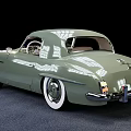 Green Vintage Convertible Car With White Wall Tires And Classic Design