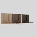 Wooden Sphere Decorative Component Against Textured Wooden Wall Surface 3d model