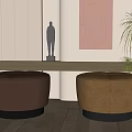 Sofa stool combination 3d model