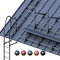 Metal Architectural Building Components With Roof Framework Ladder And Multicolored Spheres 3d model
