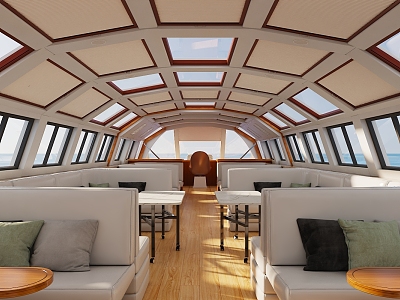 Modern cruise ship interior model