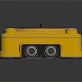 Durable Yellow Square Industrial Device With Circular Top And Bottom Metal Connectors
