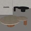 poliform modern coffee table solid wood coffee table 3d model