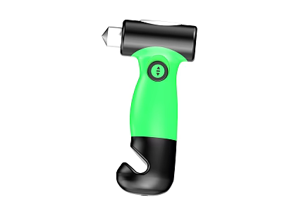 Professional Industrial Hand Tool With Black Green Handle Metal Head And Hook Design 3d model